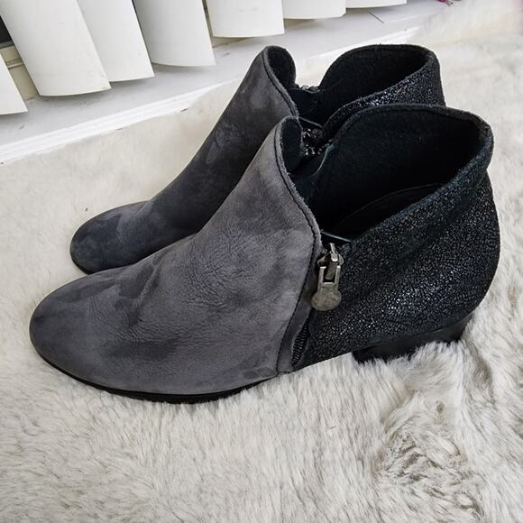 MUNRO Averee Double Zipper Ankle Boot | Grey Nubuck Suede Leather | Size 7.5 - Picture 11 of 12